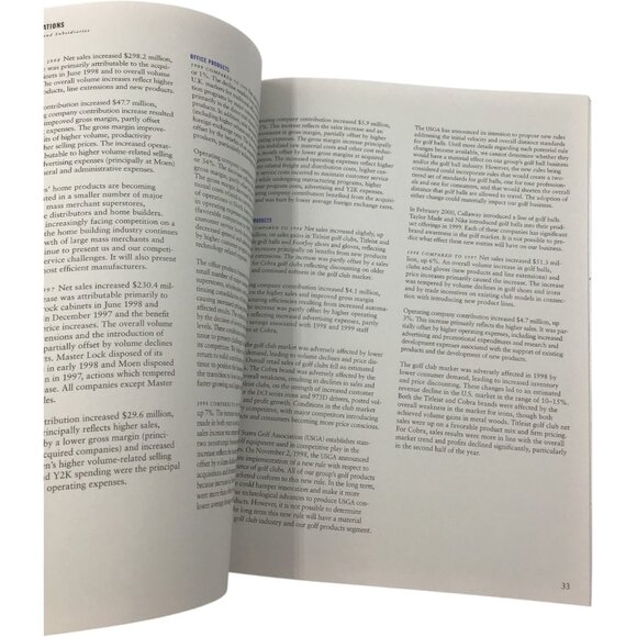 1999 Fortune Brands Annual Report & CEO Letter | Moen Titleist Jim Beam - Picture 7 of 15